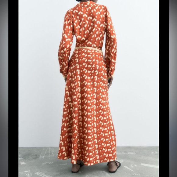 NWT Zara Linen Beaded Maxi Skirt Women Small - Picture 2 of 4